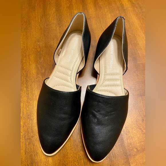 Women’s Adrienne Vittadini Latka Black Leather Flats Size 7.5 - Picture 4 of 12